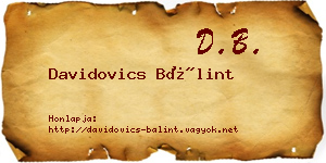 Davidovics Bálint névjegykártya